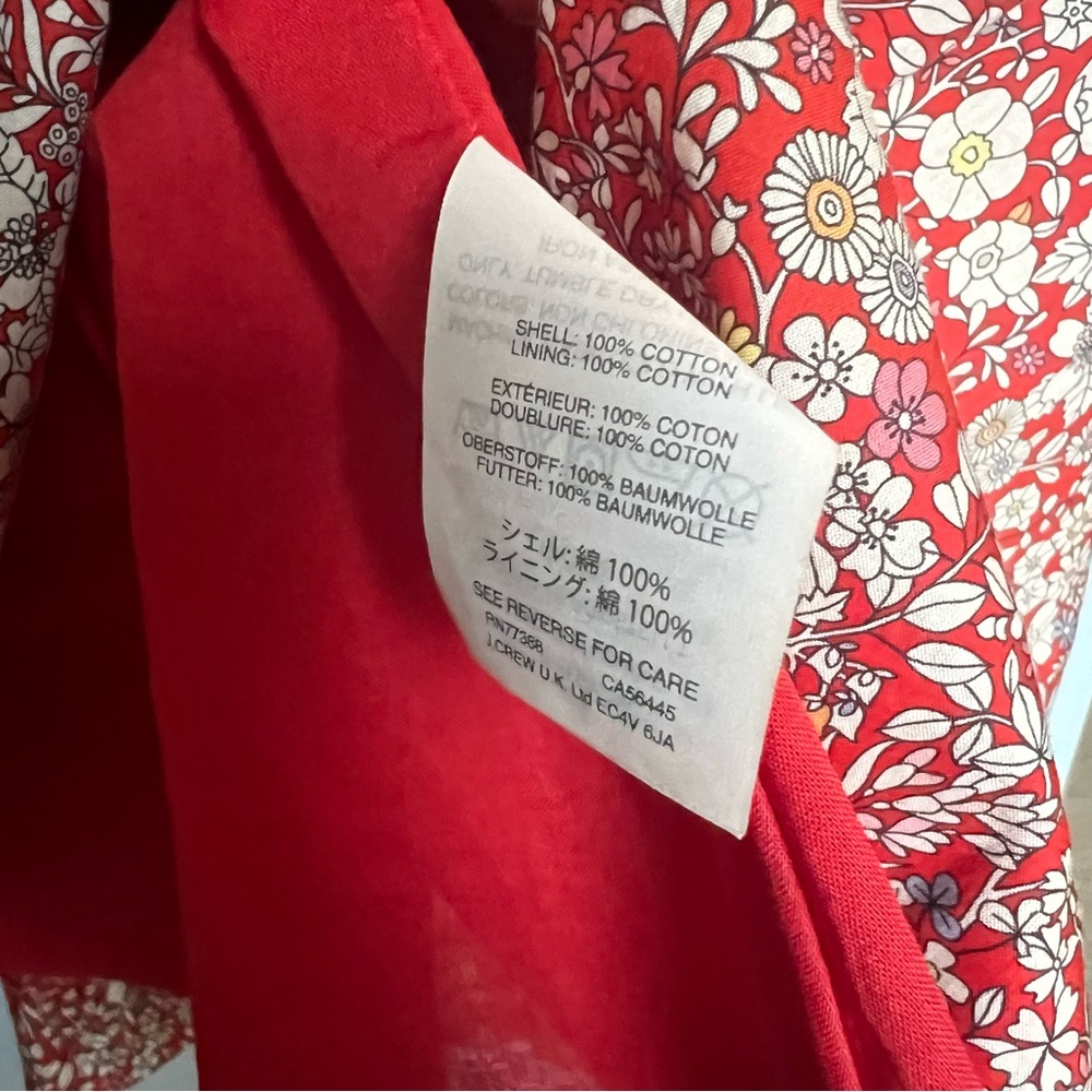 J.Crew Liberty June’s Meadow Floral Tie Front Strapless Dress, Size 6 - Picture 8 of 16